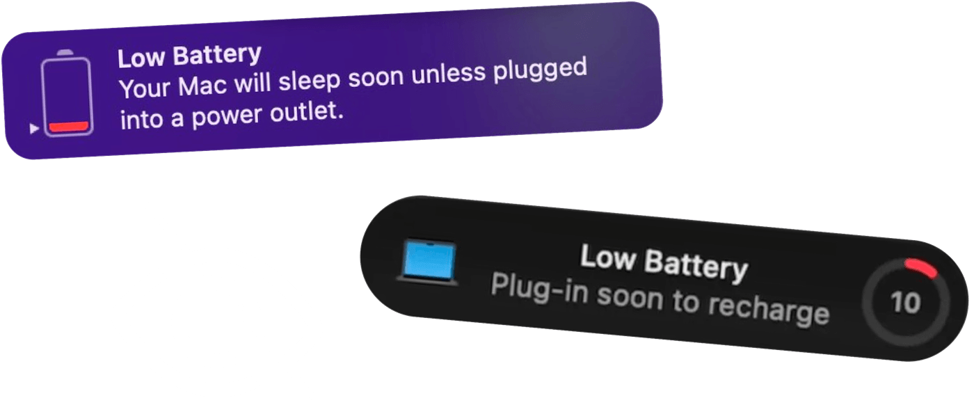 Juicy auto-dismissing a macOS battery notification