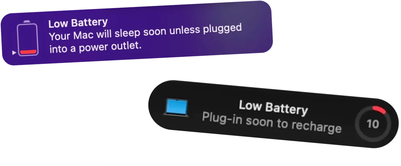 Juicy auto-dismissing a macOS battery notification